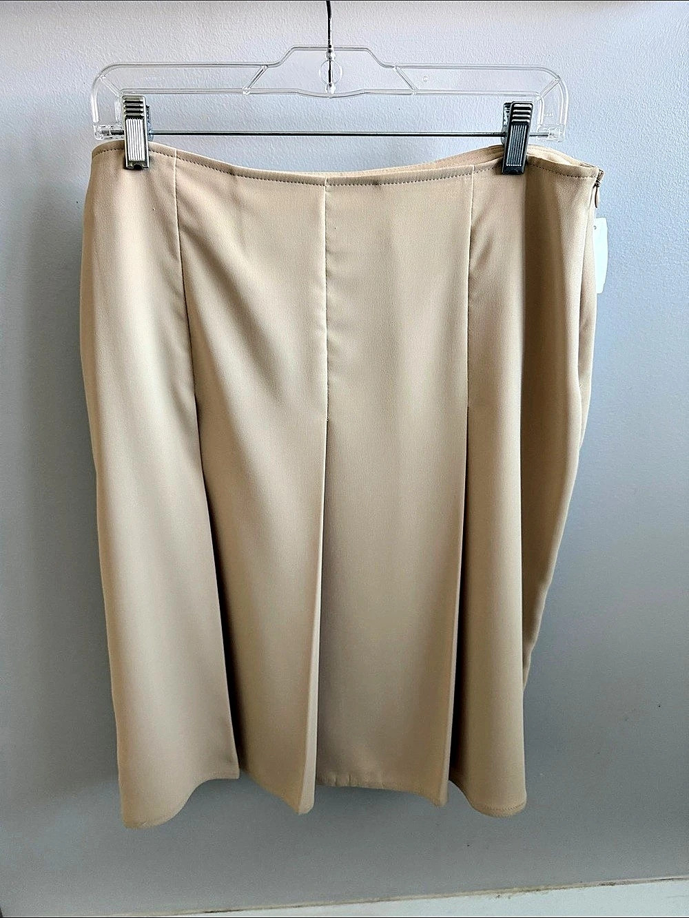 Sandra Angelozzi Pleated Midi Skirt in Beige Size 42 NWT